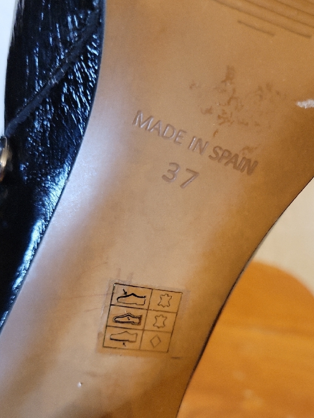 L'INTERVALLE Black Patent Square-Toe Block Heel Ankle Leather Boots - Picture 12 of 13